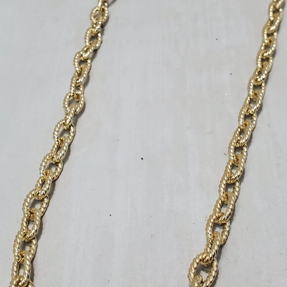 Banana Republic Gold-Tone Link Necklace with Crystal Pendant - Picture 7 of 8
